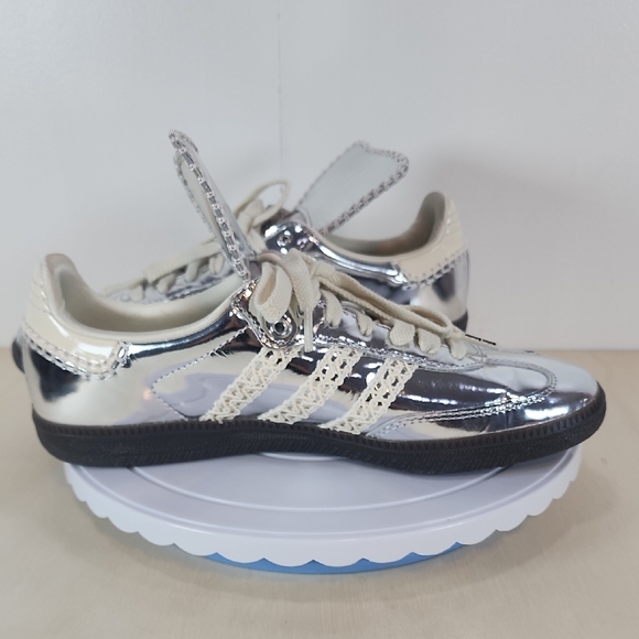 Silver adidas x Wales Bonner Samba shoes with crochet details. Size 8½ - Picture 10 of 11